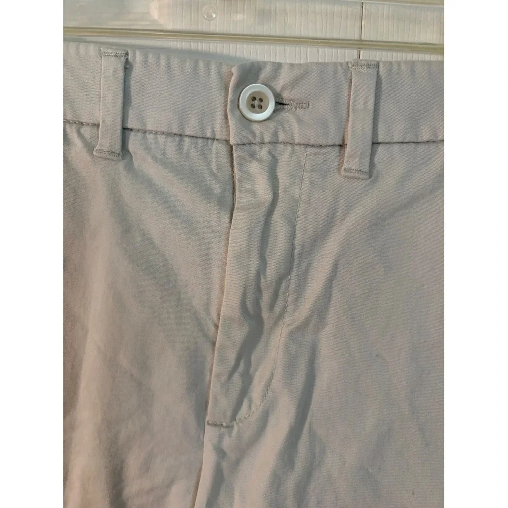 Apt. 9 Mens Chino Shorts Size 36 Stone Beige Stretch Cotton Flat Front Casual
